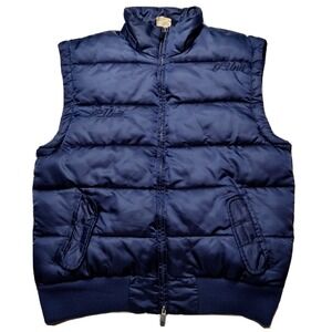 G-UNIT TOOLS OF THE TRADE Men Medium Blue‎ Full Zip Nylon Puffer Vest Jacket